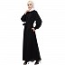 Elegant abaya with raglan sleeves- Black